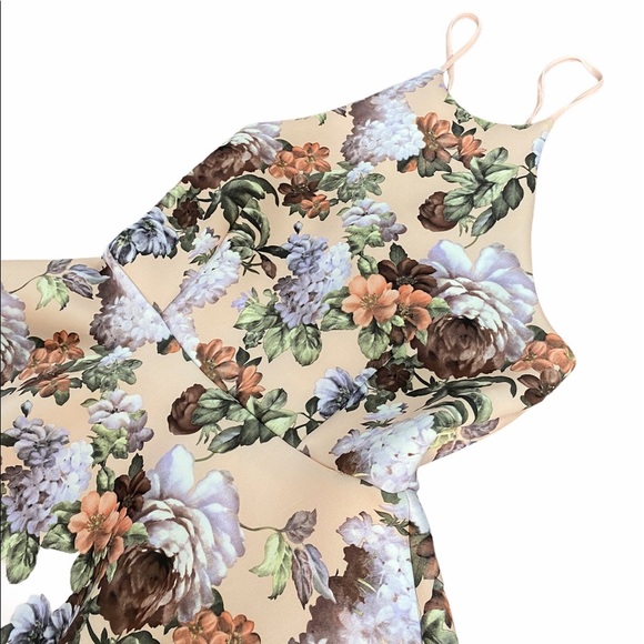 Floral Skater Skirt Open Back Dress - Picture 3 of 6